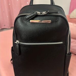 Tumi Black Leather Backpack